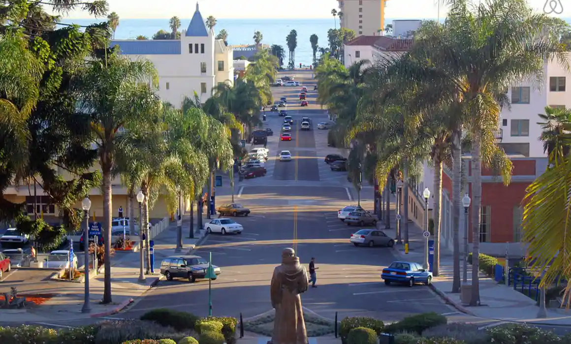 View to the pacific ocean from the city hall of Ventura City