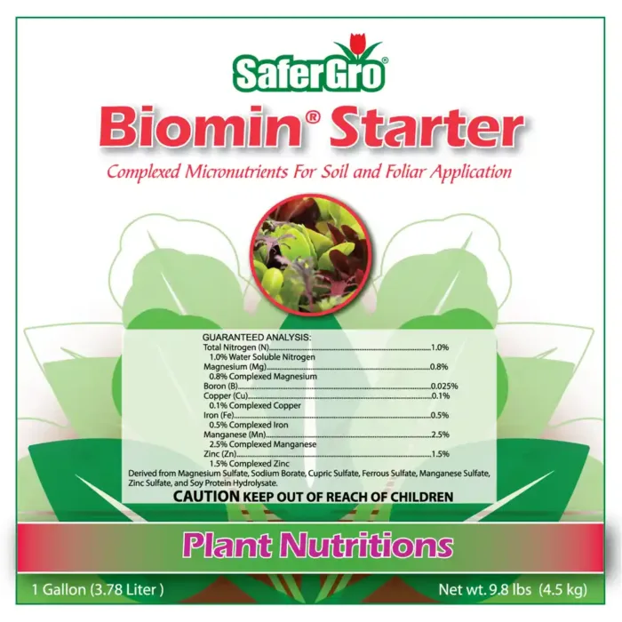 Biomin Starter micronutrients label guaranteed analysis