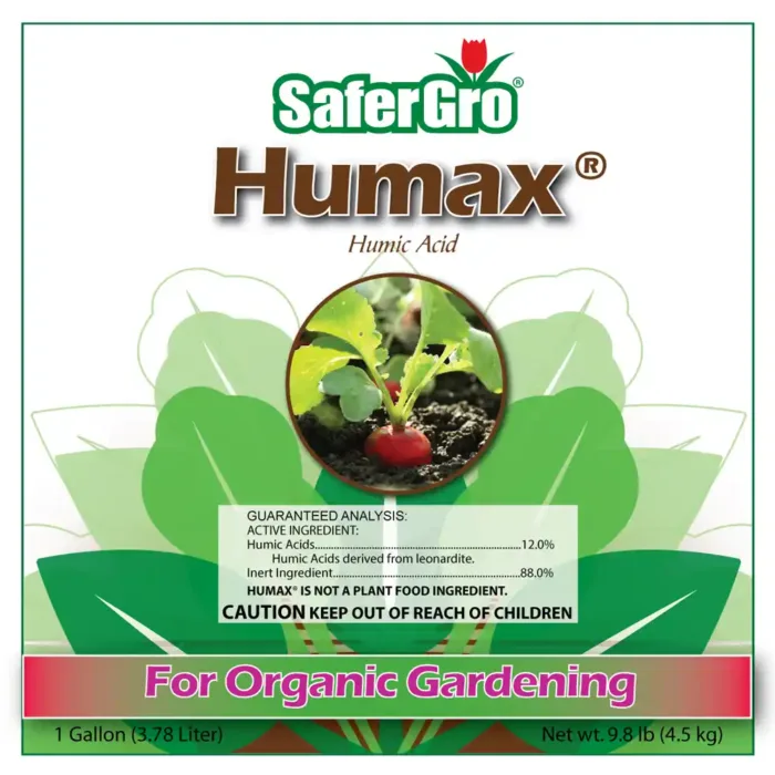 Humax humic acids soil conditioner label