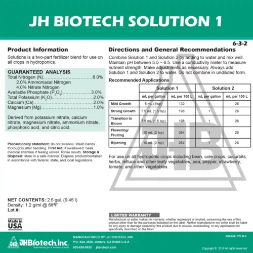 Nutrient Solution 1 blend of nutrients