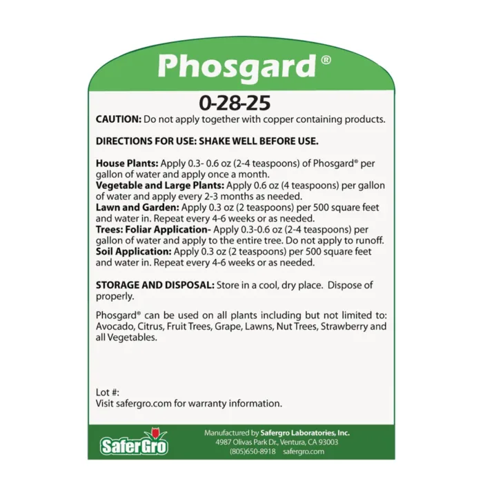 Phosgard 0-28-25 | Plant Immunity Boost