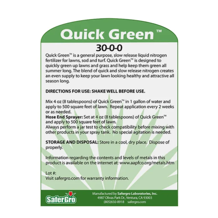 Quick Green 30-0-0 | Fast Greening Lawn Fertilizer