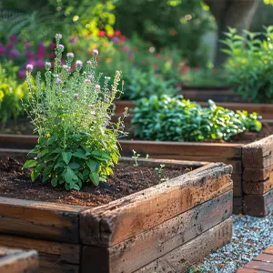 plants in raised garden beds