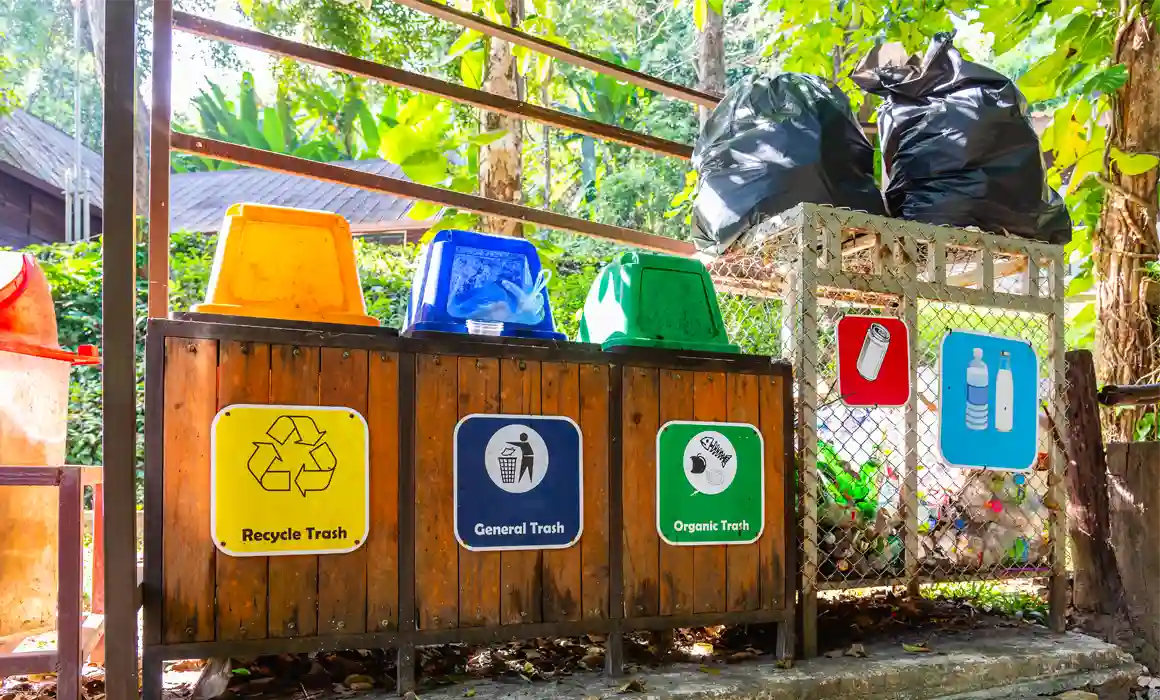 recycling bins