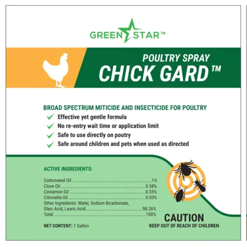 Chick Gard poultry insect spray solution 1 gallon label